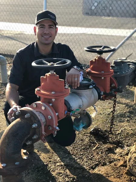 Industrial backflow assembly mounted above grade